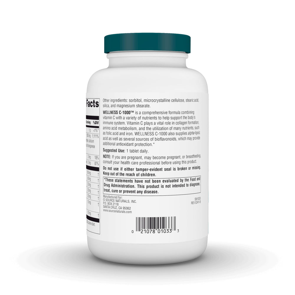 Vitamin C immune support formula with bioflavonoids and antioxidants