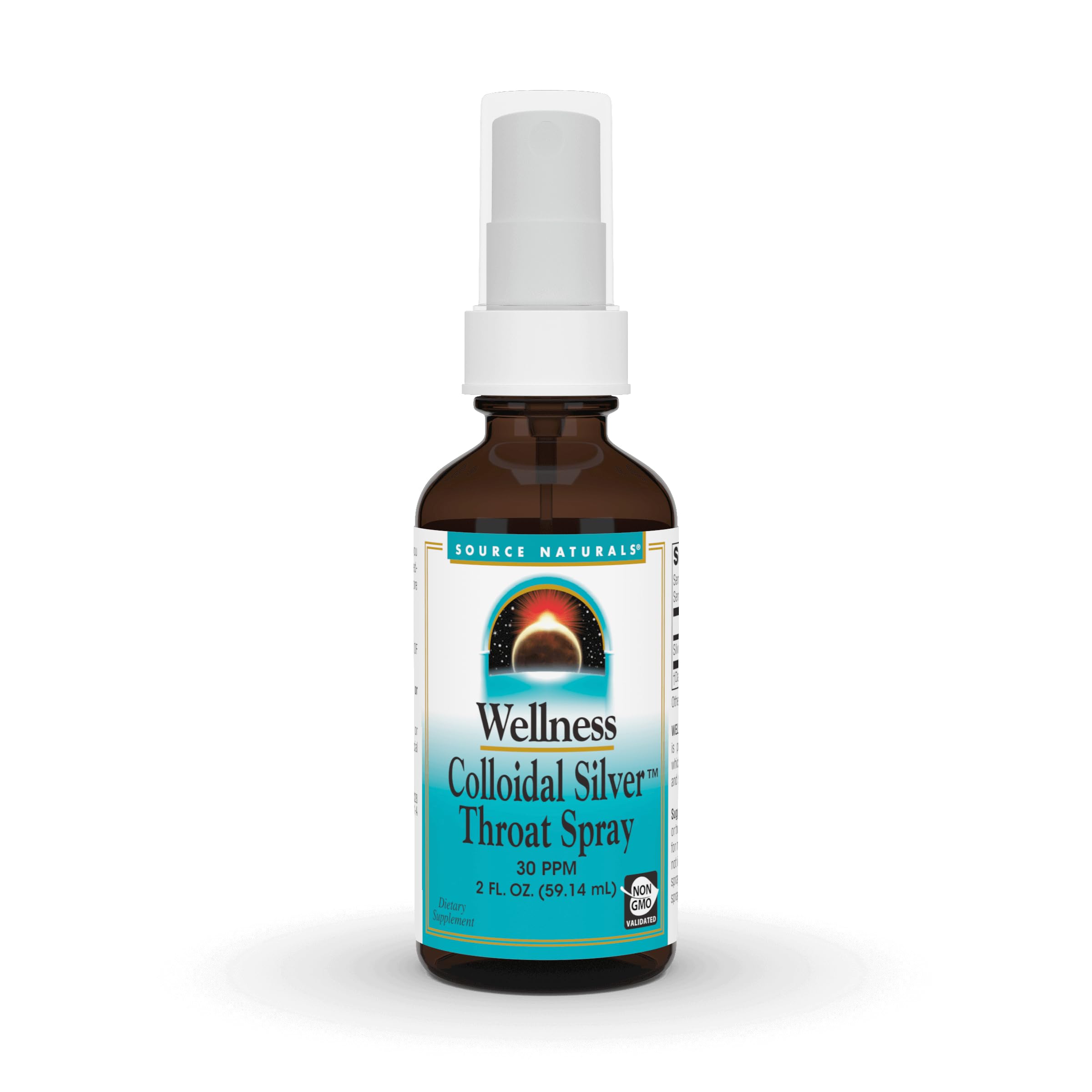 Source Naturals Wellness Colloidal Silver Throat Spray bottle 2 oz