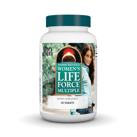 Front view of Source Naturals Womens Life Force Multivitamin bottle