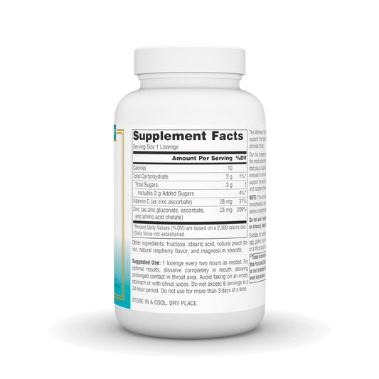 Source Naturals Zinc Lozenges 60-count back label
