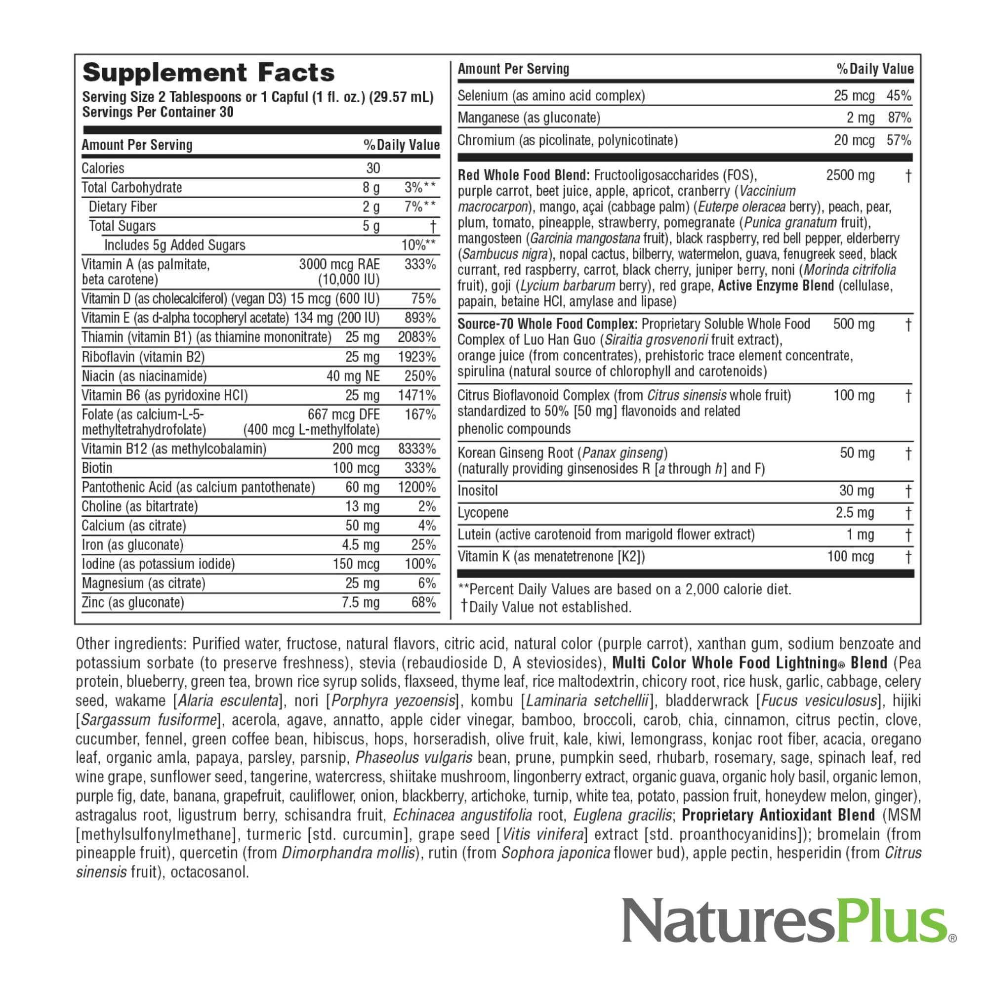 Gluten-free, vegetarian formula with no artificial colors or preservatives