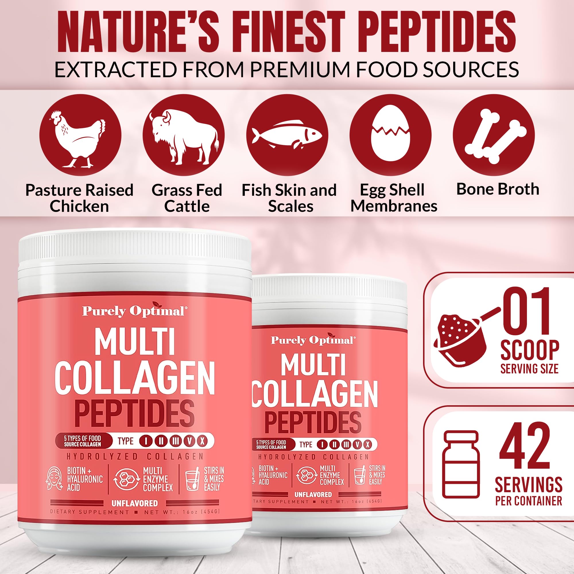 Sourcing: grass-fed bovine and marine collagen