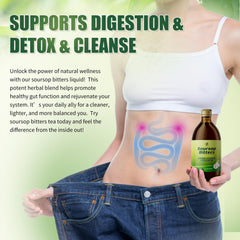 Ingredients and glass bottle of Soursop Bitters