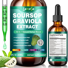 Soursop Bitters Liquid 10-in-1 bottle on white background