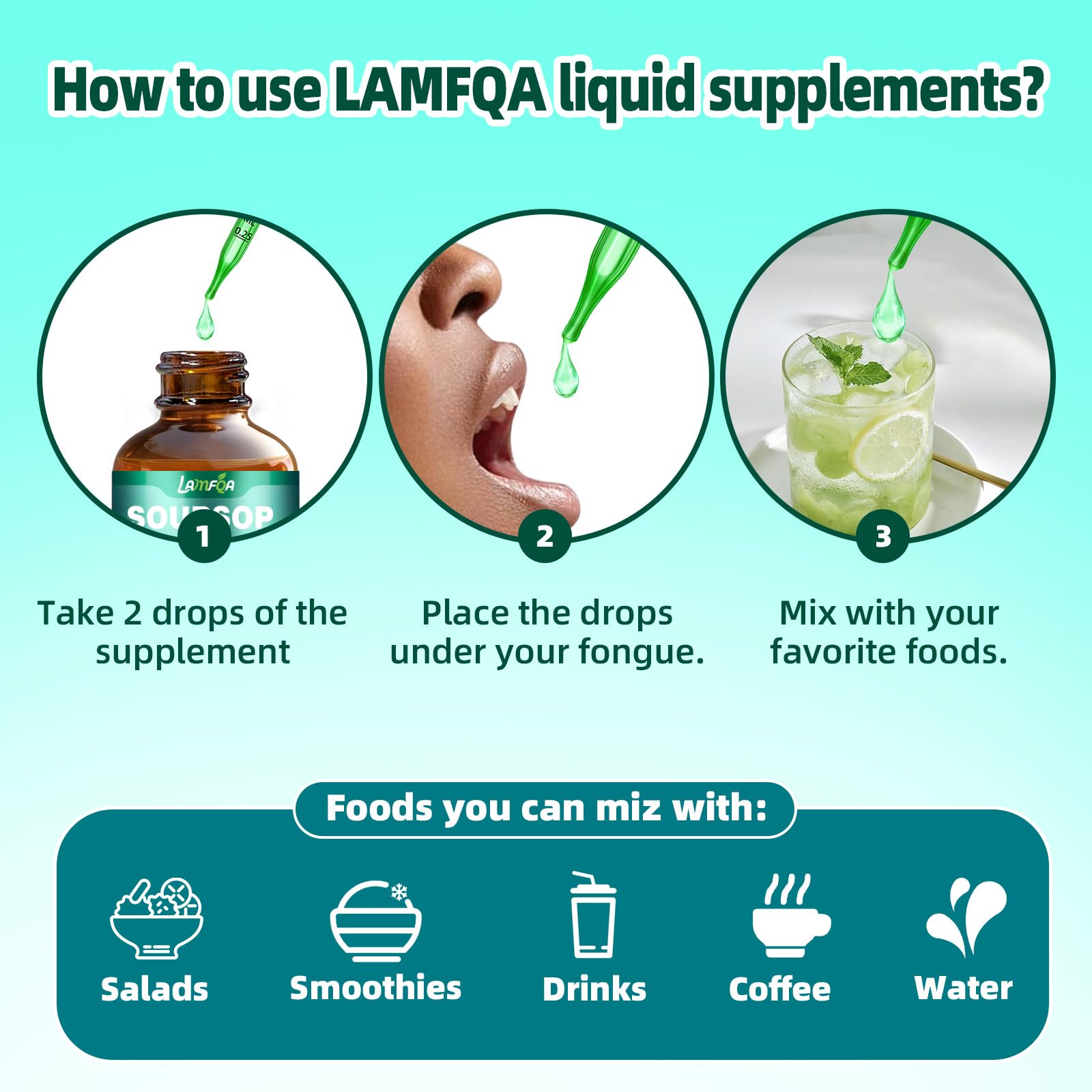 Dropper releasing liquid drops from the bottle