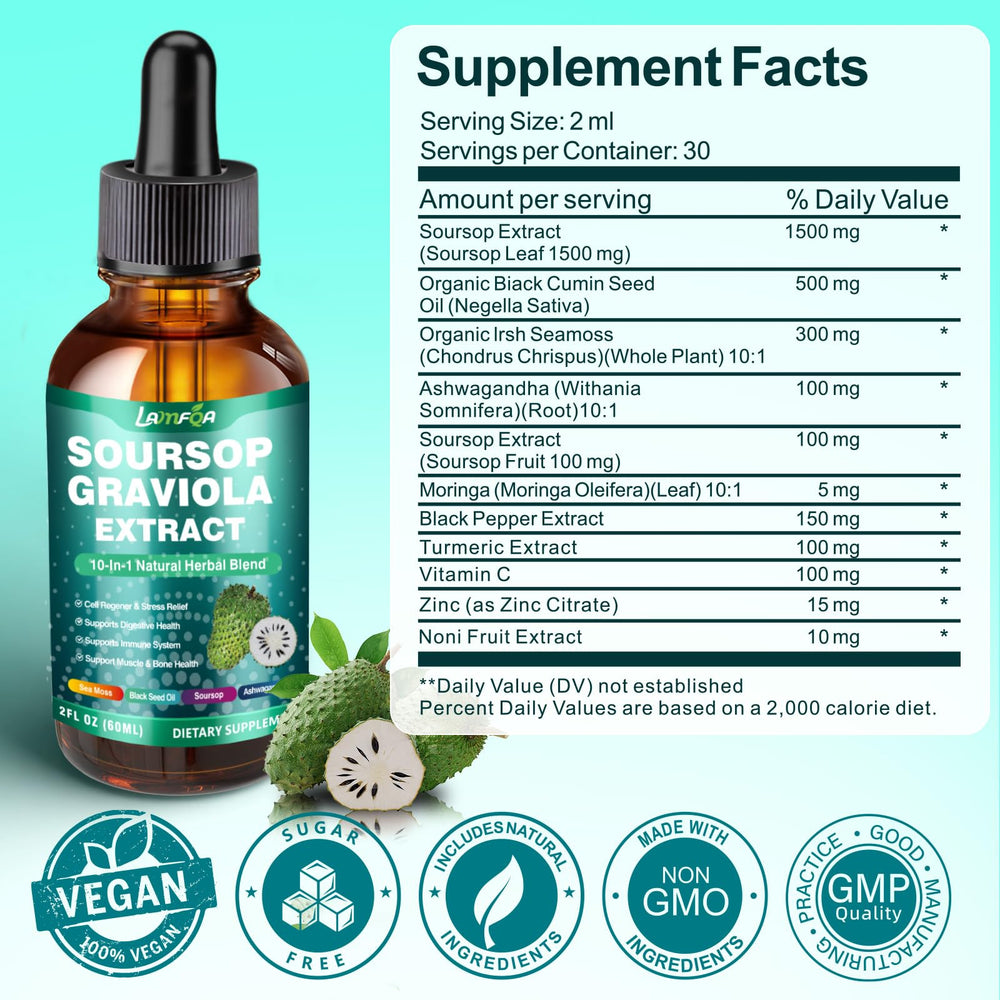 Close-up of ingredients including Sea Moss, Moringa, Ashwagandha and Turmeric