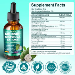 Close-up of ingredients including Sea Moss, Moringa, Ashwagandha and Turmeric
