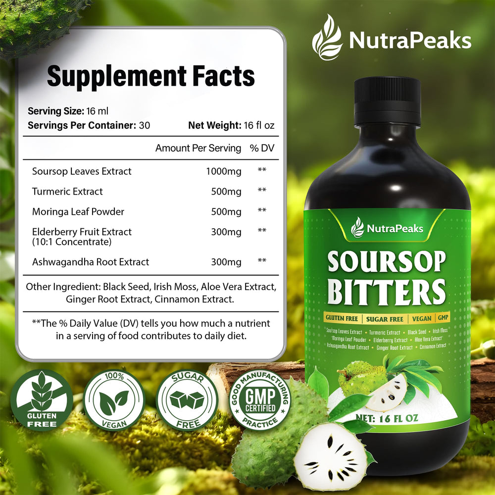 Close-up of Soursop Bitters Liquid label