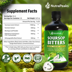 Close-up of Soursop Bitters Liquid label