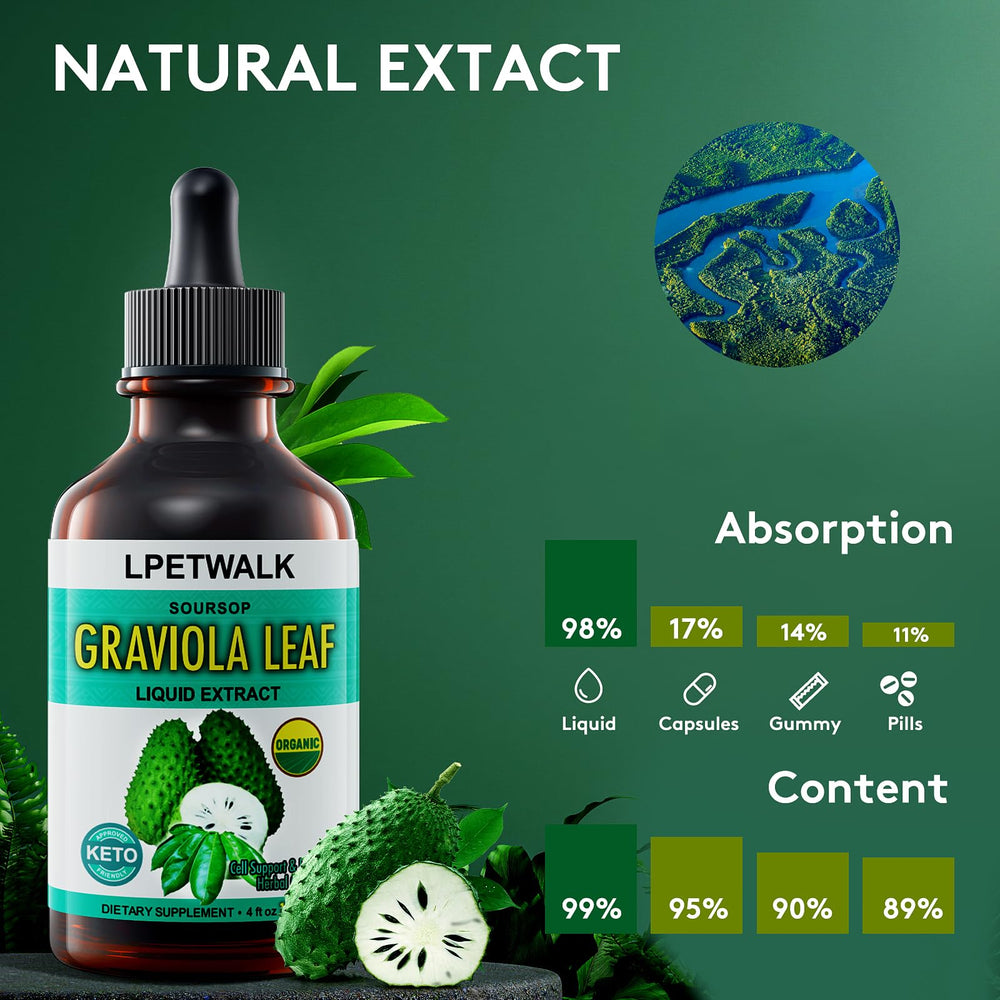 Soursop bottle with 120 ml capacity (4 oz) of extract