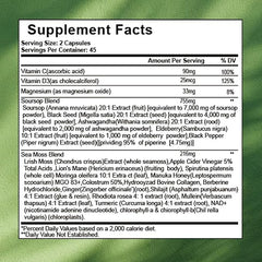 Ginger, Manuka Honey and Ashwagandha capsules alongside other ingredients