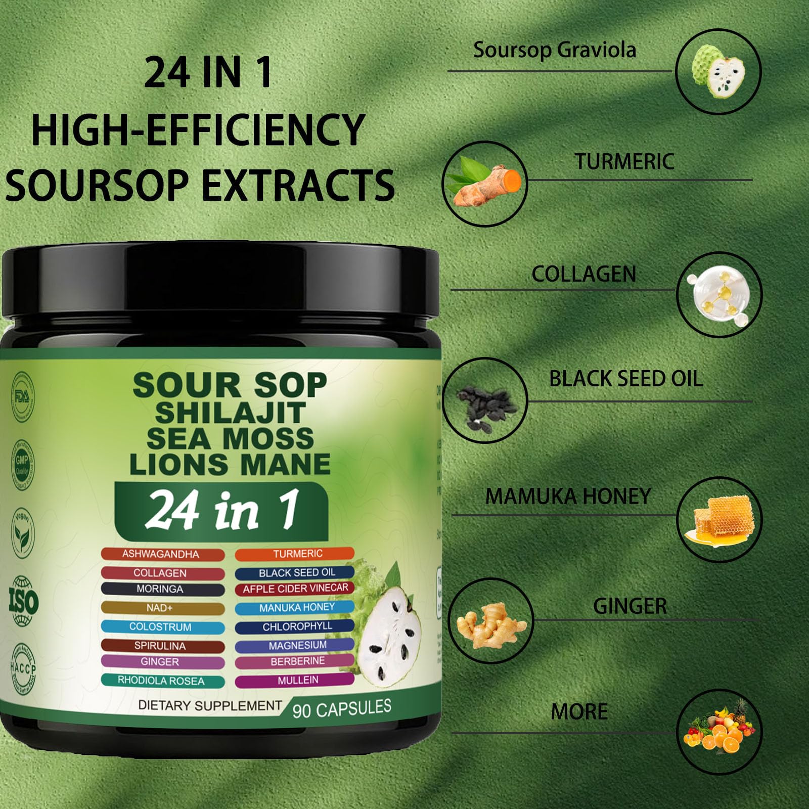 Non-GMO and Gluten-Free badges on supplement packaging