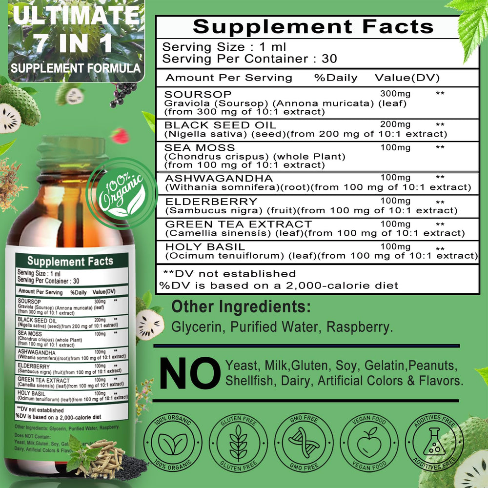 Green Tea Extract and Ashwagandha in Soursop Drops
