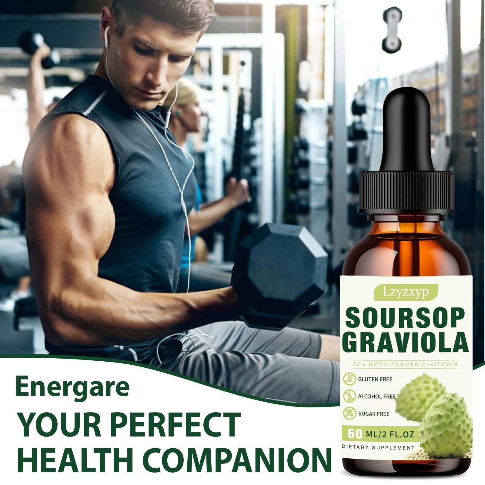 Non-GMO, vegetarian-friendly Soursop Graviola Drops packaging