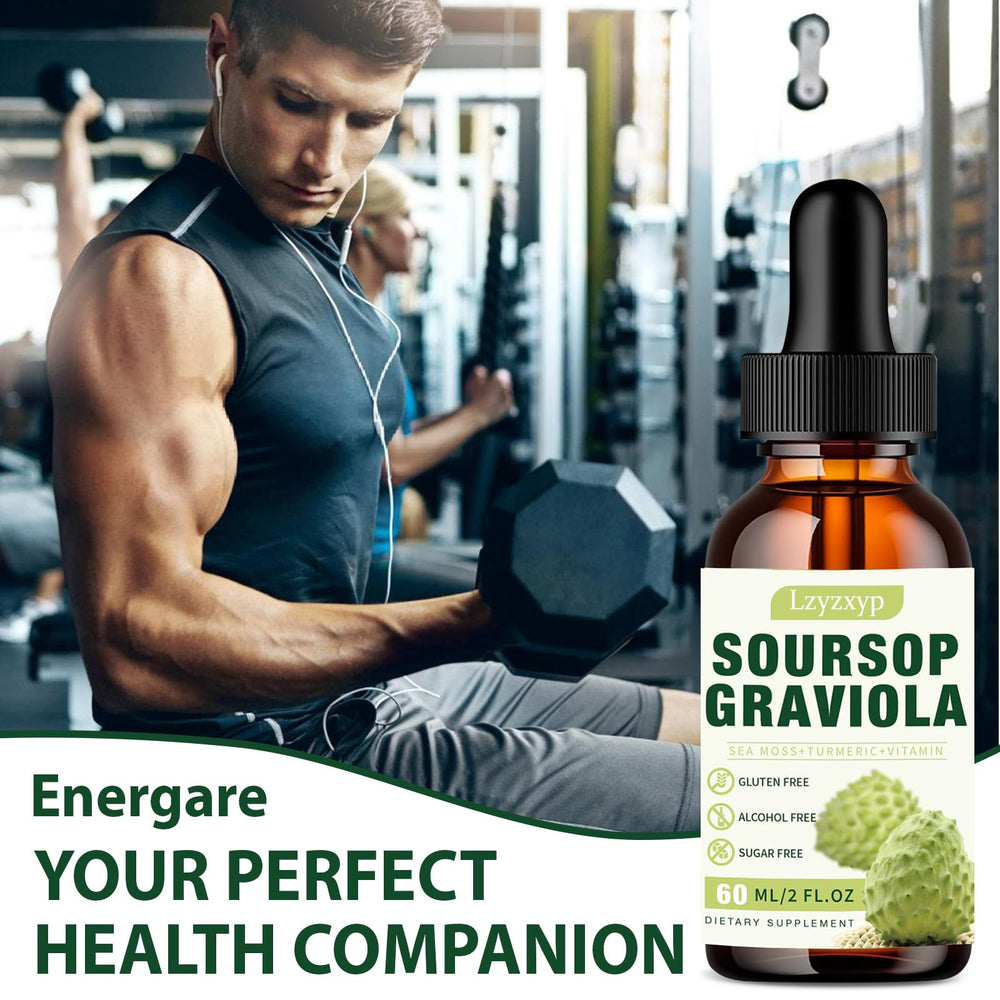 Non-GMO, vegetarian-friendly Soursop Graviola Drops packaging