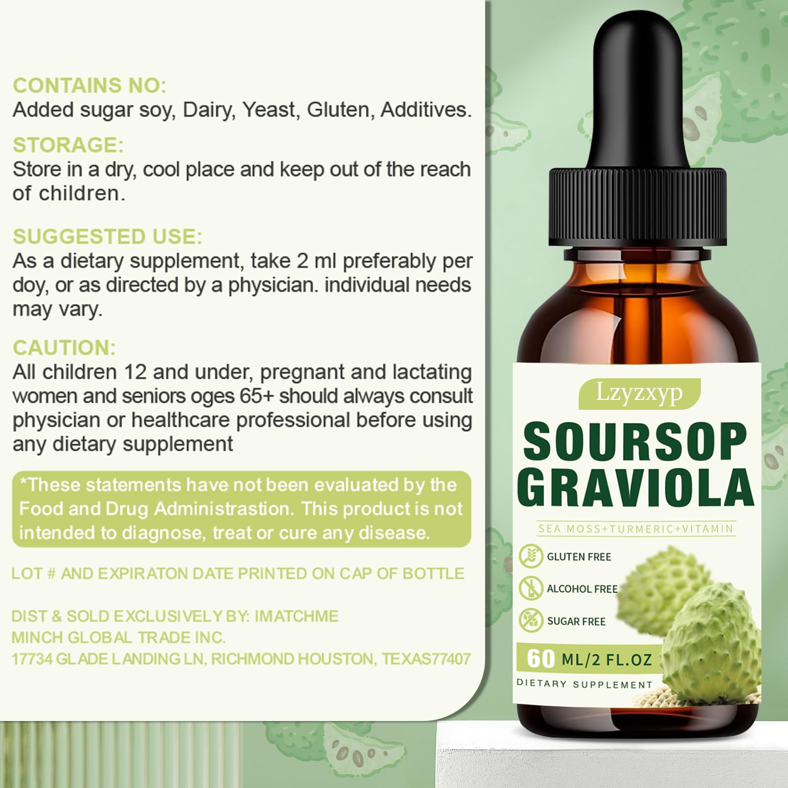 Nutritional components per fruit in Soursop Graviola Drops