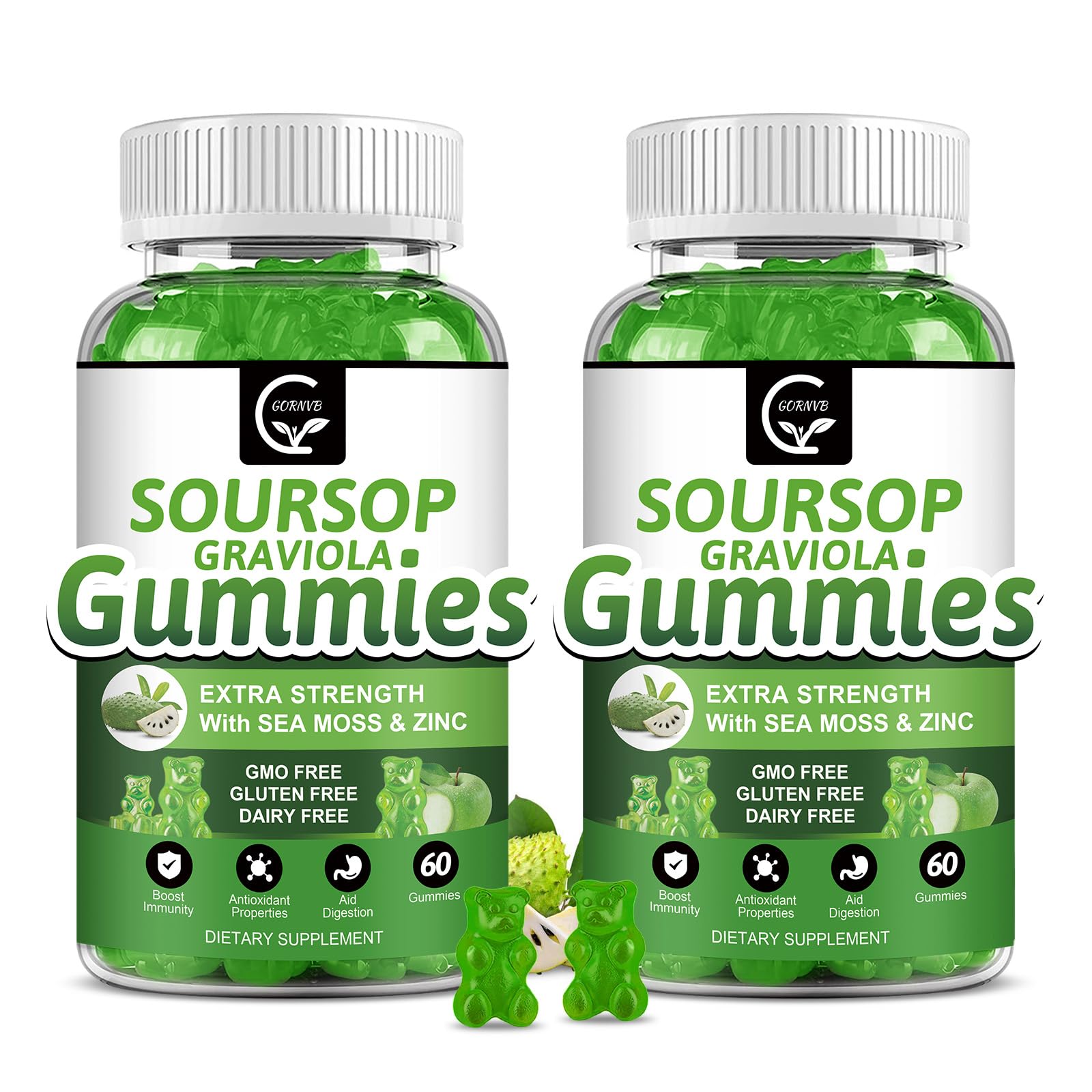 2-pack box front view of Soursop Graviola Gummies