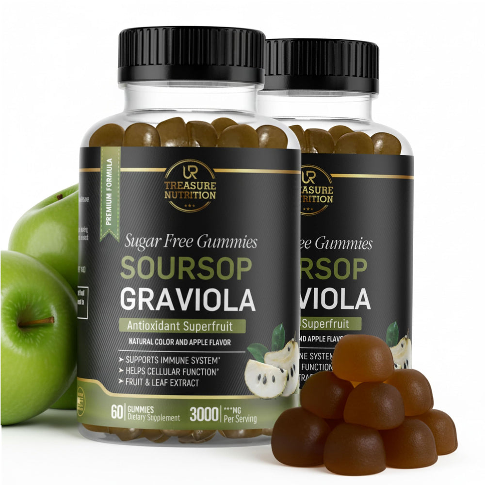 Front view of Soursop Graviola Gummies 120-count 2-pack