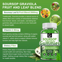 Close-up of the Soursop Graviola Gummies label with ingredients