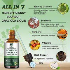 Soursop Graviola liquid drops with sea moss close-up image 2