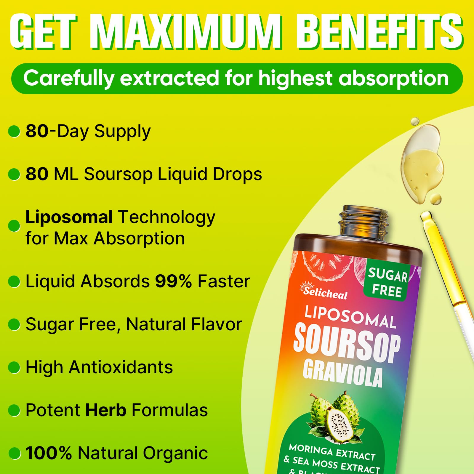 Leaf and sea moss extracts illustrating soursop multivitamin components