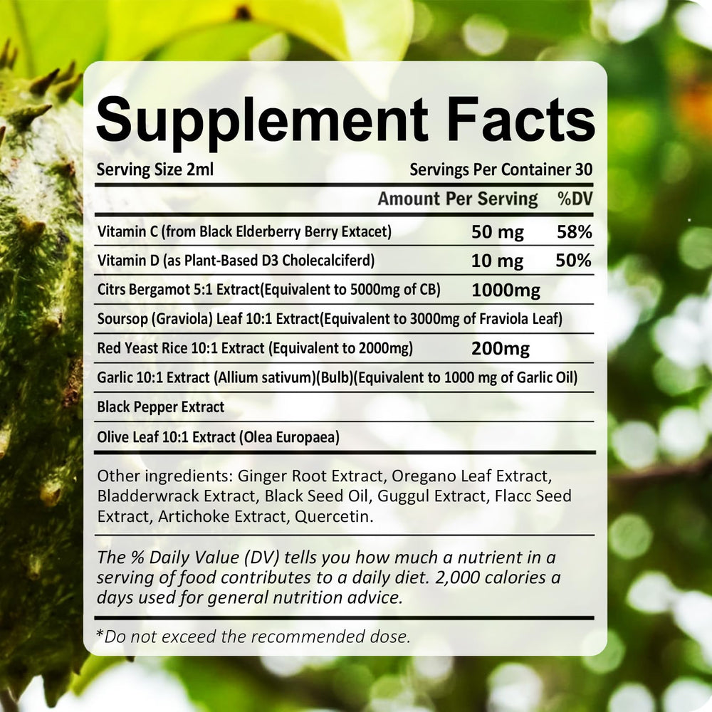 Soursop and olive leaf components featured in the blend