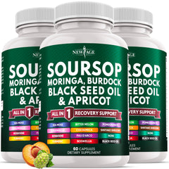 Soursop supplement bottle showing 180 capsules