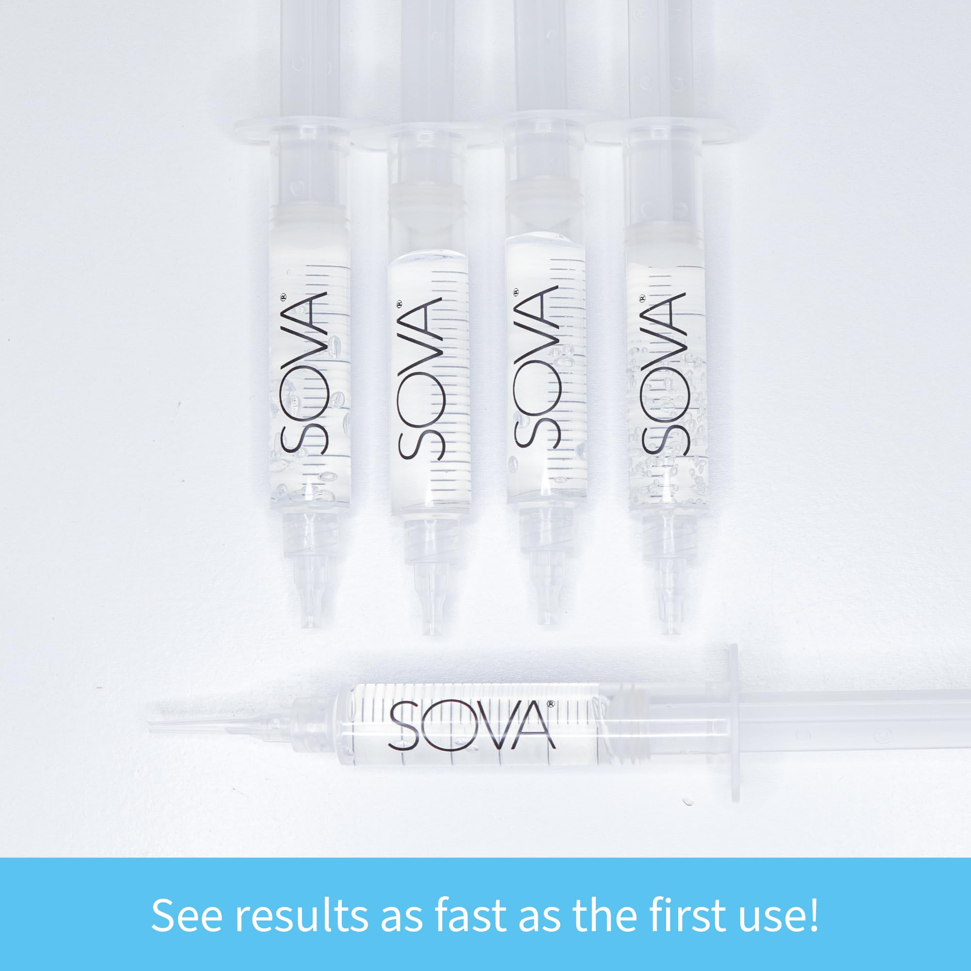 Five whitening gel syringes for at-home whitening