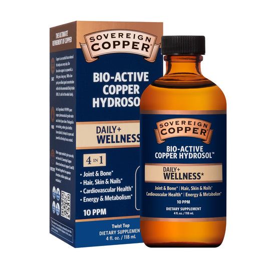 Sovereign Bio-Active Copper Hydrosol bottle – 4 oz – front view