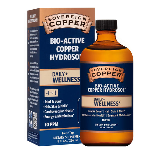 Sovereign Copper Bio-Active Hydrosol bottle front view, 8oz