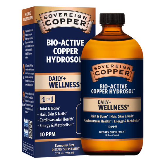 Front view of Sovereign Copper Hydrosol bottle