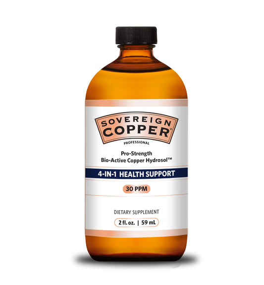 Front view of Sovereign Copper Hydrosol bottle