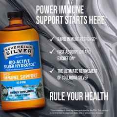 Sovereign Silver Immune Support 32 oz bottle for extended use.