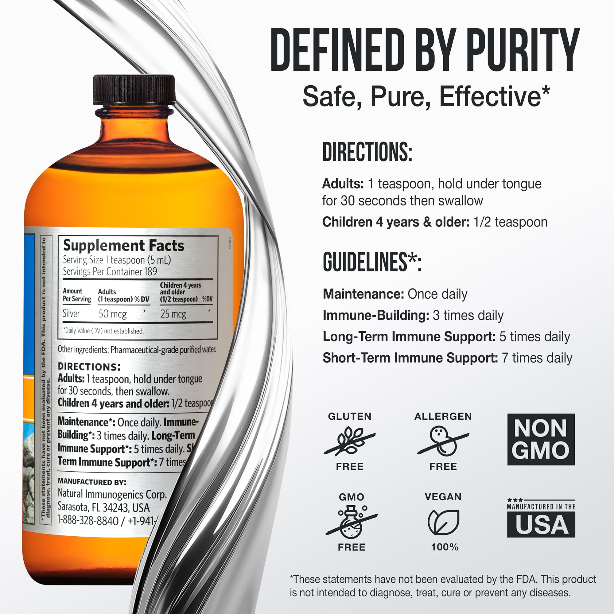 Sovereign Silver Immune Support amber glass preserves purity and potency.