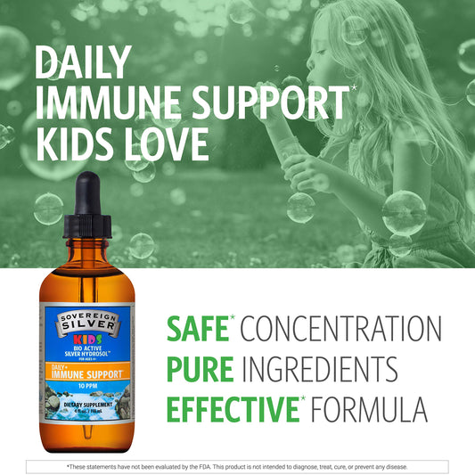 Close up of 10 ppm colloidal silver drops for kids