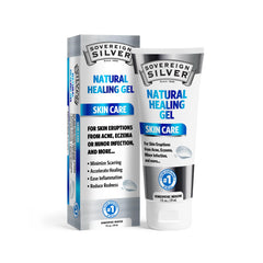 Sovereign Silver Natural Healing Gel bottle hero for on-the-go skin support.