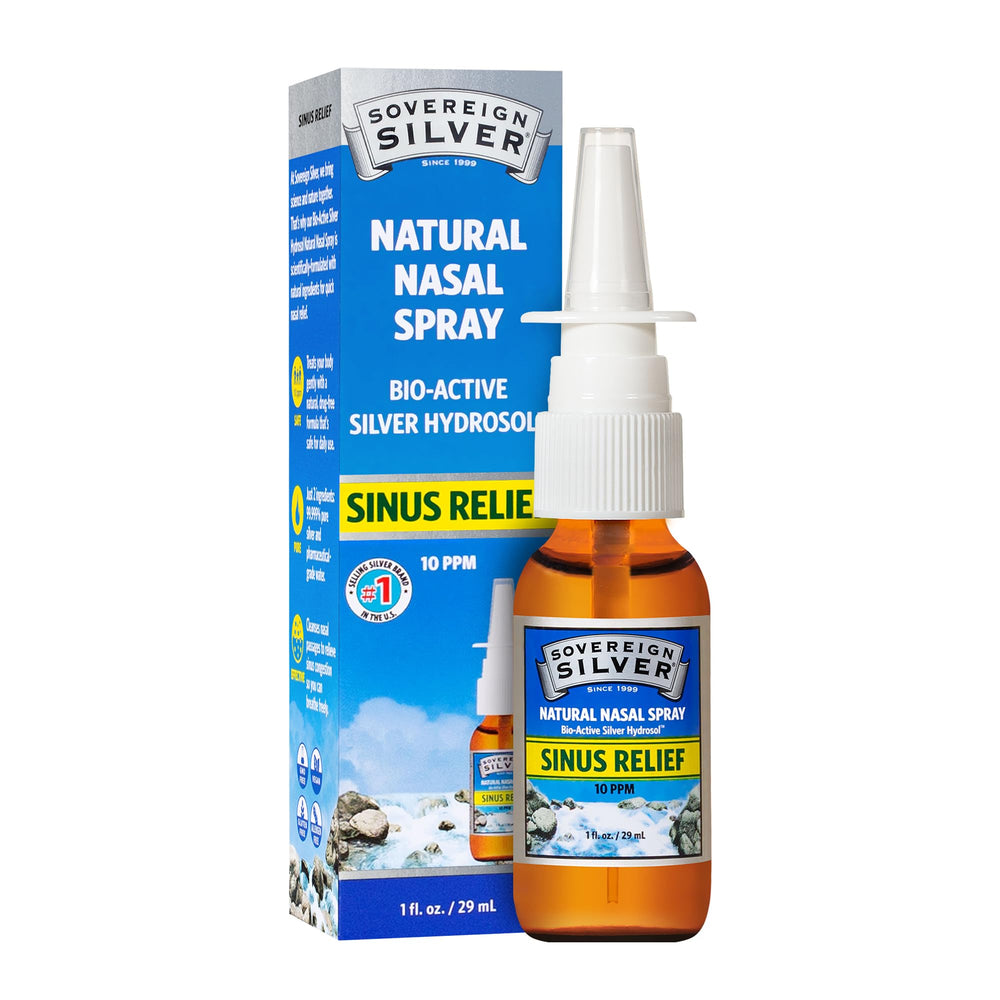 Sovereign Silver natural nasal spray bottle with smooth mist for easier breathing