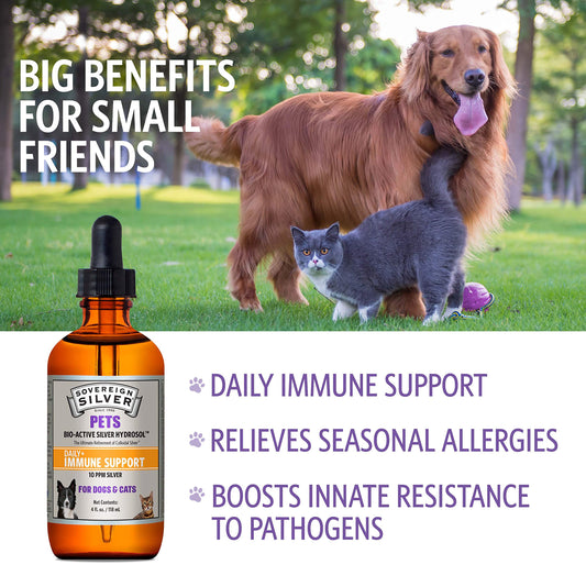Dropper bottle of Sovereign Silver for pets (4 oz)