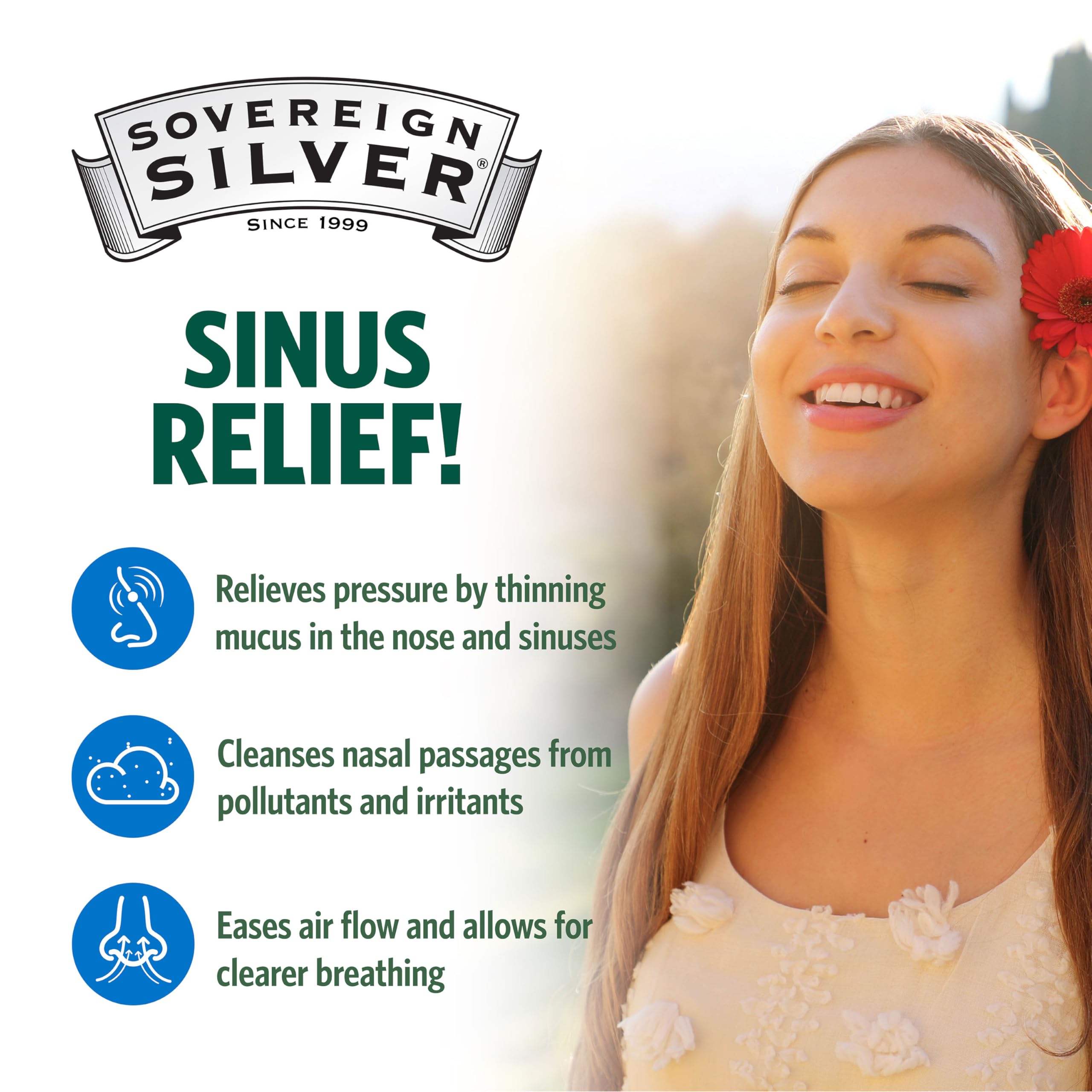 Sovereign Silver safety cap and design enable easy, controlled dosing