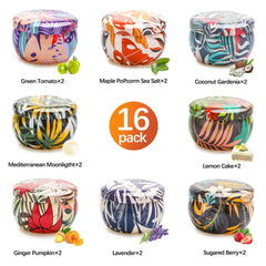 Back view showing full 16-pack candle set