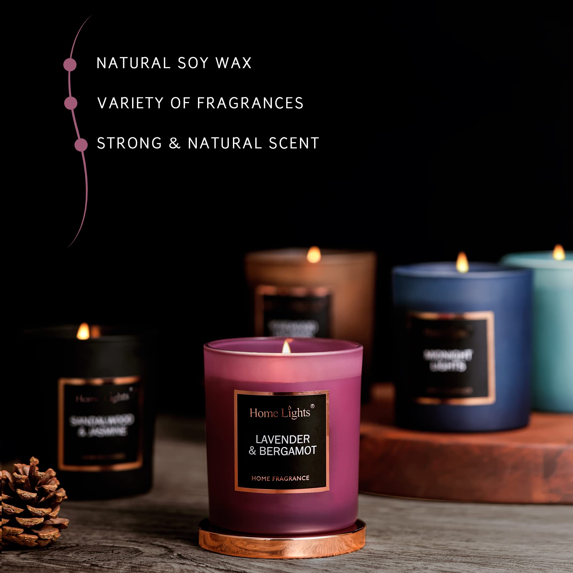 Close-up of eco-friendly soy wax candle label
