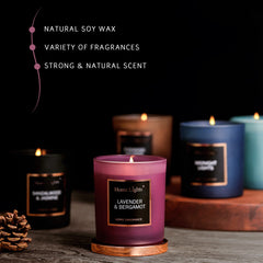 Close-up of eco-friendly soy wax candle label