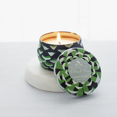 100% soy wax candle with cotton wick in Roland Pine tin