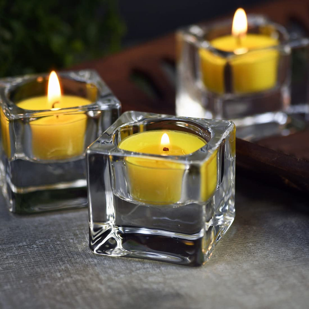 Lemon scent soy wax tealight candles with 4-hour burn