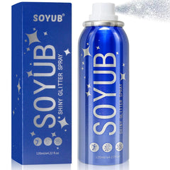 SOYUB Body Glitter Spray on collarbones for radiant festival shine.