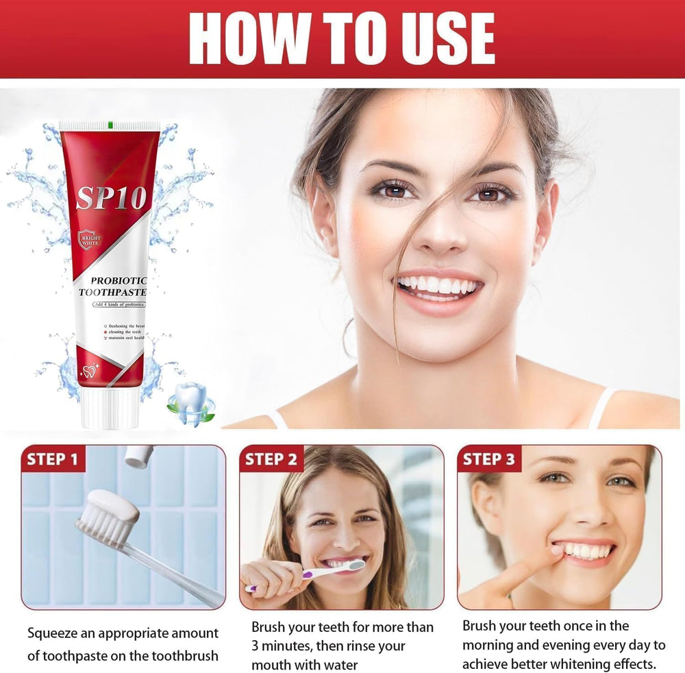 Whitening before and after using SP-10 Probiotic toothpaste