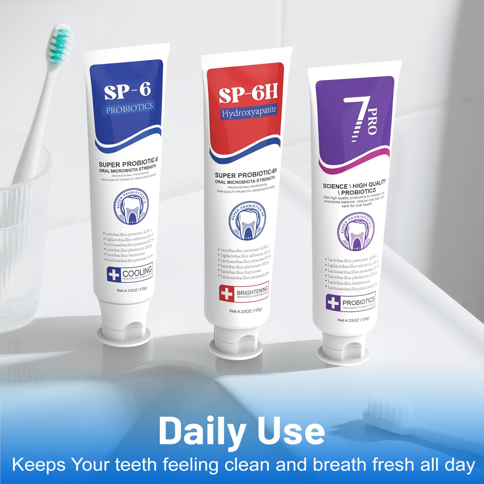 SP-6 and 7Pro 3-in-1 toothpaste set overview