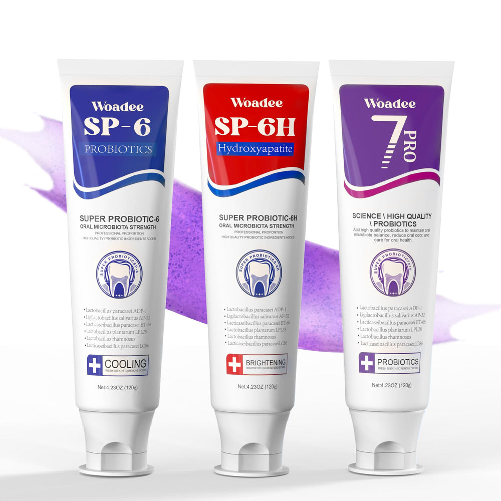 SP-6 Hydroxyapatite Toothpaste Set packaging and three tubes visible