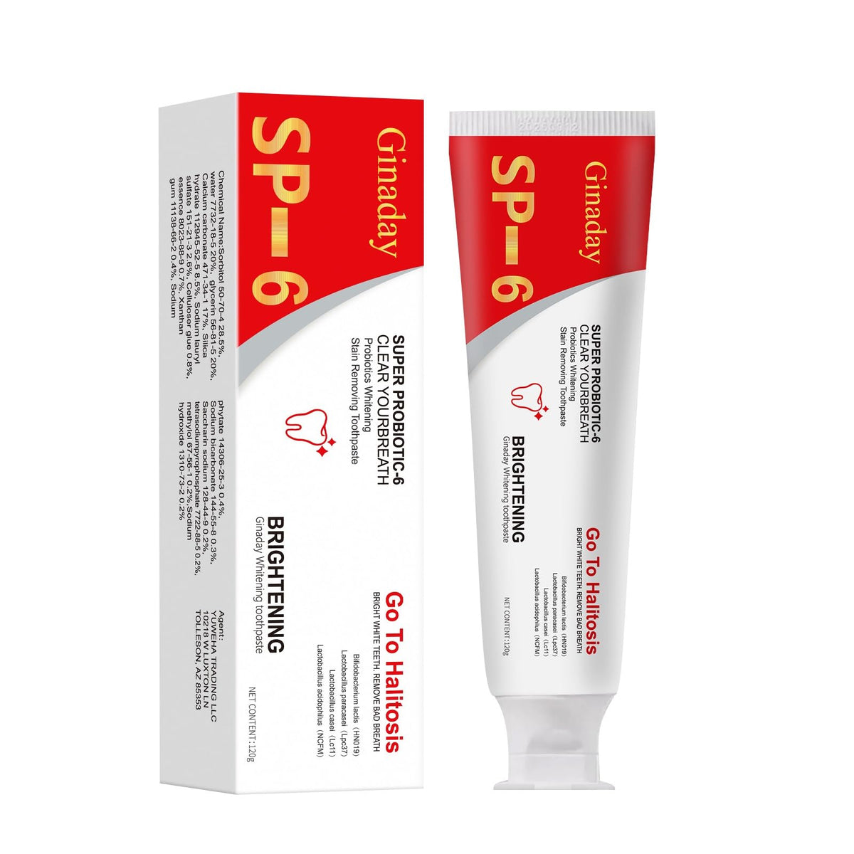 SP-6 Probiotic Toothpaste packaging box
