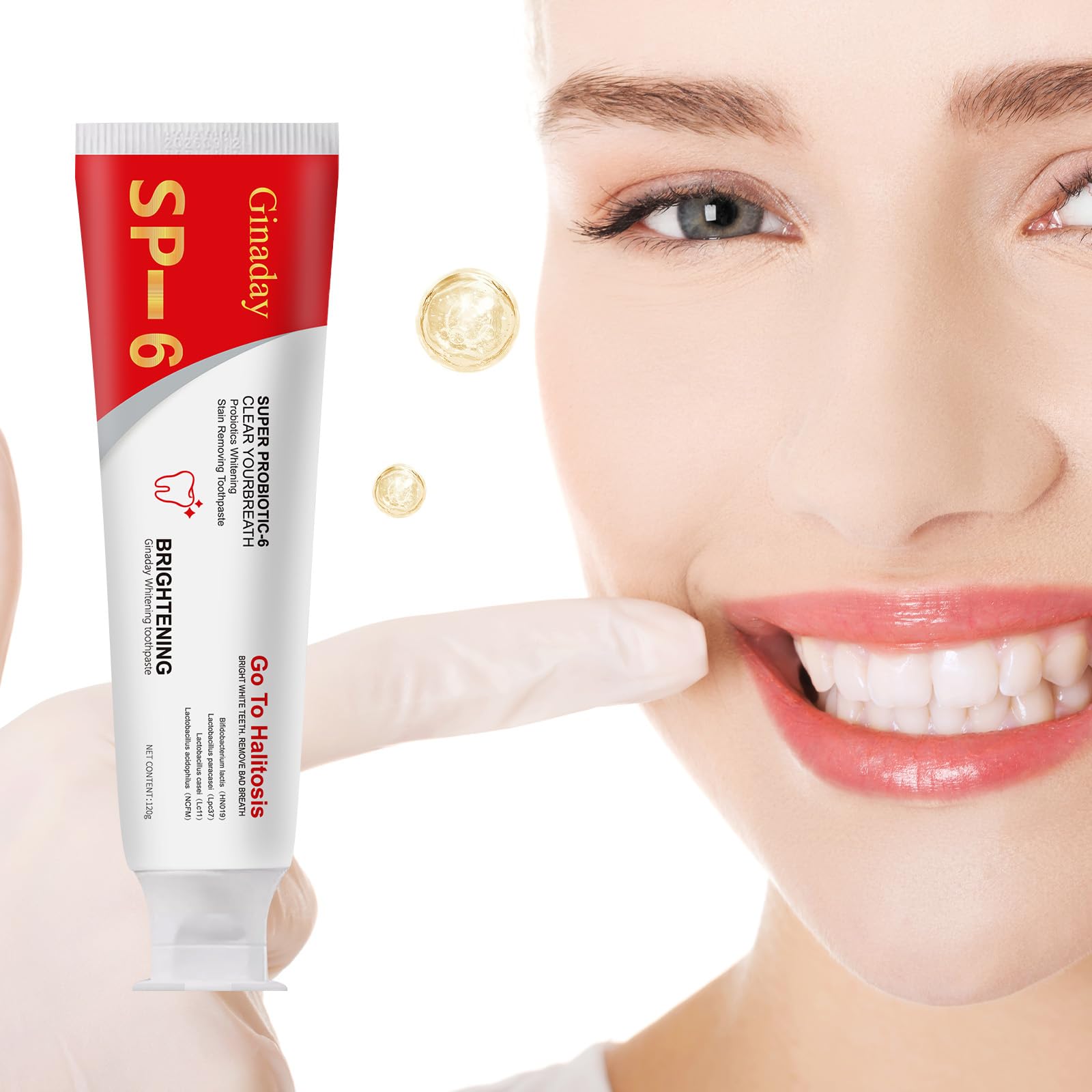 Close-up of SP-6 toothpaste squeeze tube